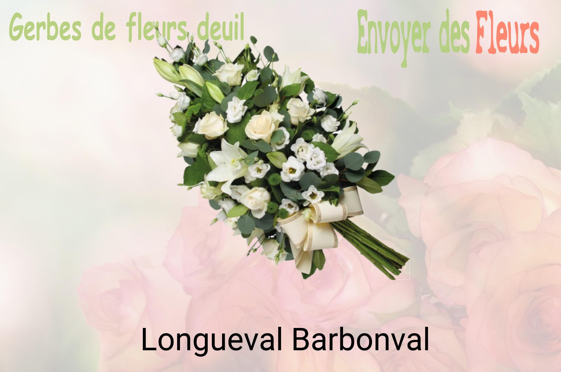 Gerbe de fleurs de deuil livrée à Longueval-Barbonval